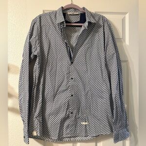 Alessandro Lamura Mens Patterned Button Down Shirt